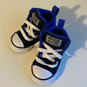 Converse black and blue easy on toddlers shoes